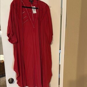 Torrid Red Oversized Tunic Top with Relaxed Fit